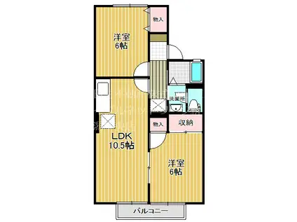 パークタウン新和C棟(2LDK/1階)の間取り写真
