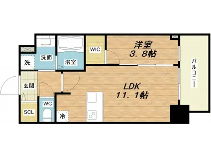 プレサンス京町堀(1LDK/4階)の間取り写真