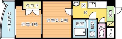 ロイヤルマジェスティ(2K/10階)の間取り写真
