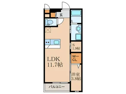 LIFEFIELD曰佐(1SLDK/4階)の間取り写真
