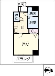Z・R名駅(1K/6階)の間取り写真