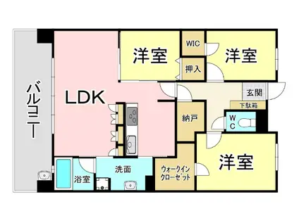 ザ・サンパークシティ守恒(3LDK/7階)の間取り写真