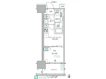 パークアクシス西大島コンフォートスクエア(1DK/6階)の間取り写真