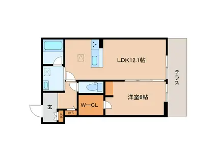 シャーメゾンFUJIMOTOII(1LDK/1階)の間取り写真