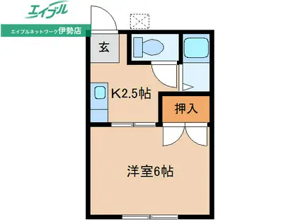 ロイヤルキクエイ(1K/1階)の間取り写真
