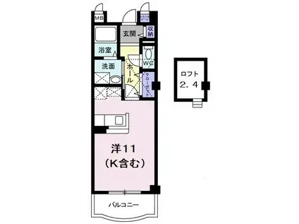 シェーネスベルク(ワンルーム/3階)の間取り写真