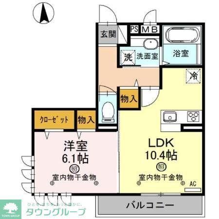 ヴィラグランデII(1LDK/1階)の間取り写真