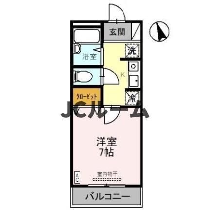 ヒルズ21(1K/2階)の間取り写真