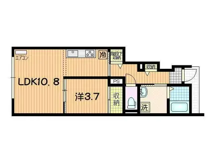 URBANNEST(1LDK/1階)の間取り写真