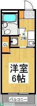 ロイヤルハイツ東所沢(1K/3階)の間取り写真