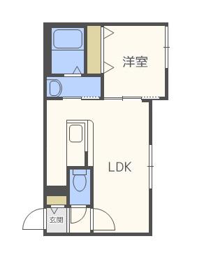 シティレジデンス新札幌(1LDK/2階)の間取り写真