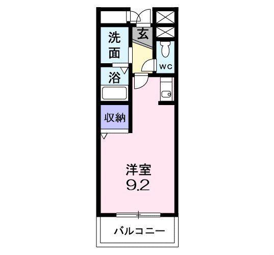 ユタカビル(ワンルーム/2階)の間取り写真
