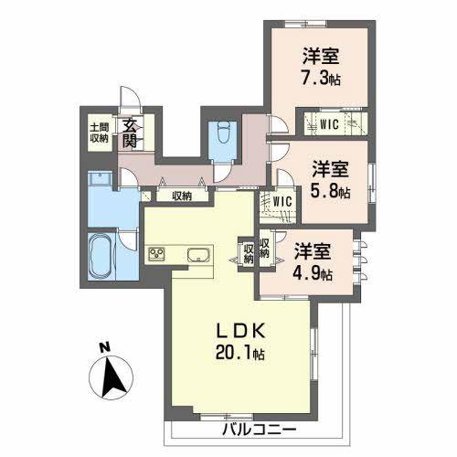 グランフォーレ蔵本BELS認証(3LDK/3階)の間取り写真