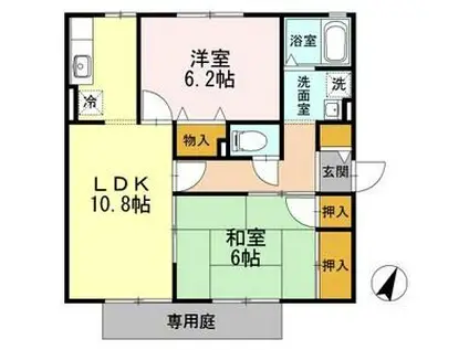 IホームTOWN 壱番館(2LDK/1階)の間取り写真