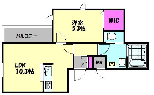 ポラリス(1LDK/2階)の間取り写真