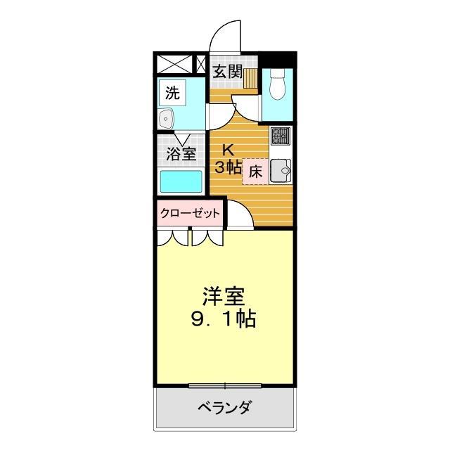 エスペランス王司(1K/1階)の間取り写真