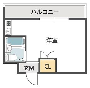 ルーブル西灘(ワンルーム/2階)の間取り写真