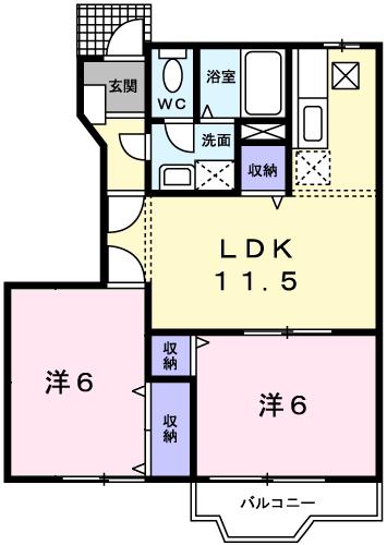 サンA・B(2LDK/1階)の間取り写真