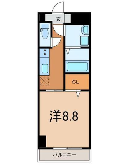 トレステーラ プランドールVI(1K/3階)の間取り写真