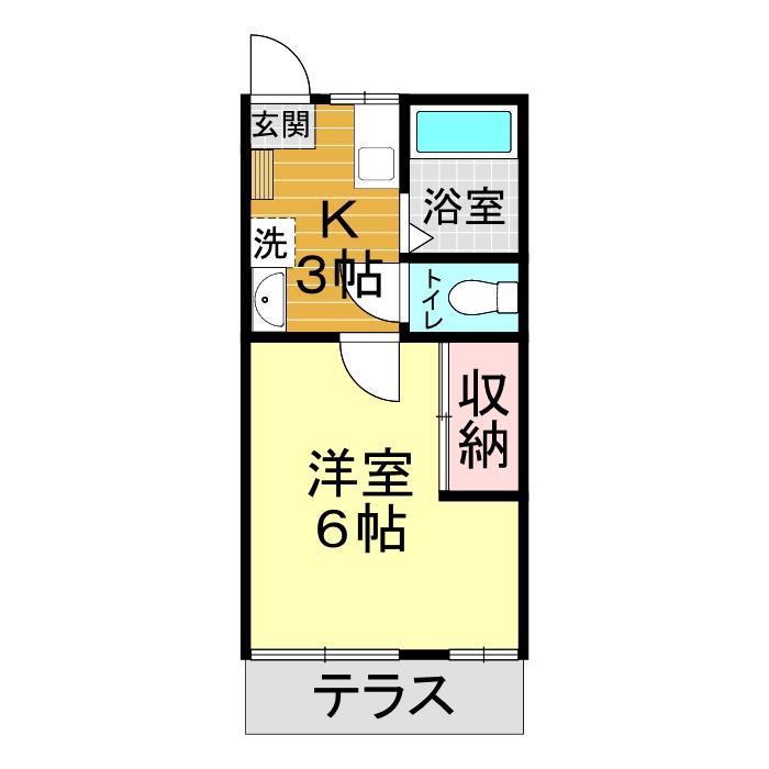ヴィレッタ豊洋台(1K/1階)の間取り写真