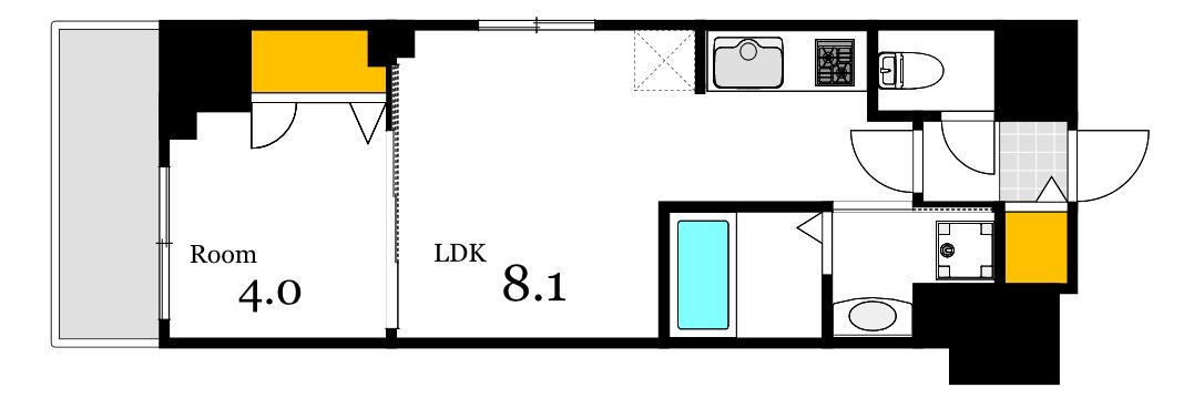 S-RESIDENCE鶴見町ALTANO(1LDK/5階)の間取り写真