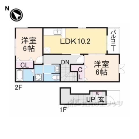 エテルノブローテ1(2LDK/2階)の間取り写真