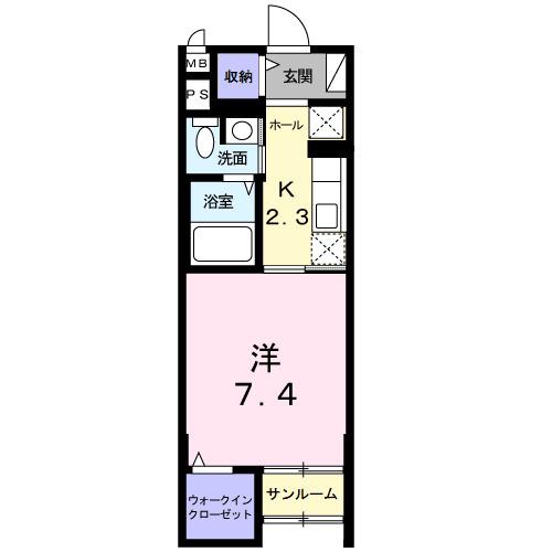 サニー・アート(1K/1階)の間取り写真
