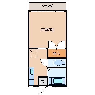 コーポ畠山(1K/2階)の間取り写真