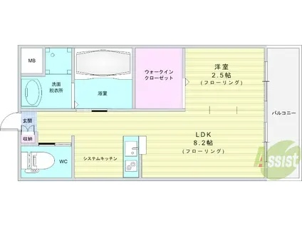 リアコート豊中IIサウス(1LDK/1階)の間取り写真