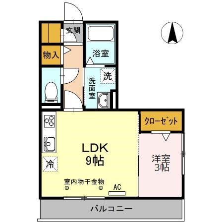 CHARME II(1LDK/2階)の間取り写真