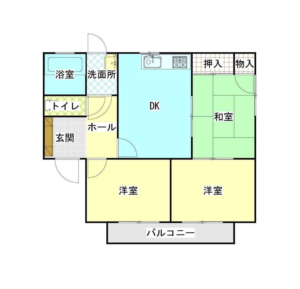 メゾンシーブリーズ B棟(2LDK/2階)の間取り写真