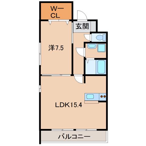 ルミエール野間北(2LDK/2階)の間取り写真