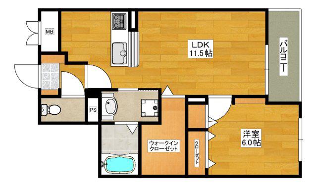 ラ・ルミエール(1LDK/5階)の間取り写真