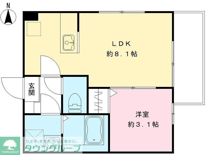 川口市南鳩ヶ谷6丁目計画(1LDK/2階)の間取り写真