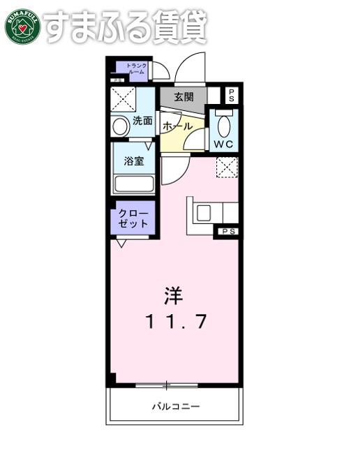 フィオーレY(ワンルーム/3階)の間取り写真