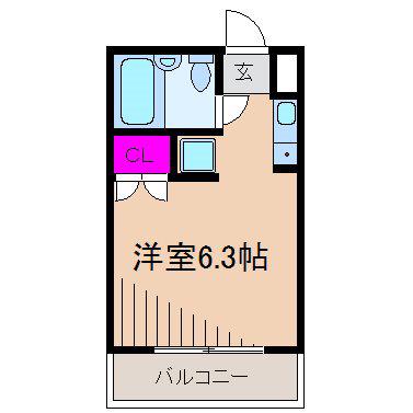 キャッスルアメジストII(ワンルーム/4階)の間取り写真