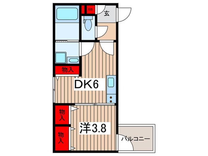 グランテラ(1DK/3階)の間取り写真