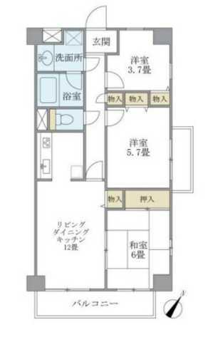 KDXレジデンス田園調布南(3LDK/3階)の間取り写真