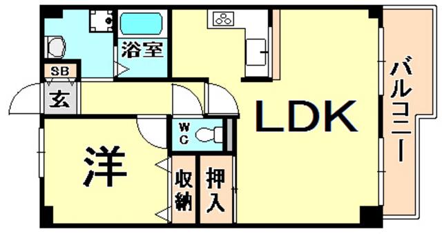 フォレステージュ武庫之荘(1LDK/5階)の間取り写真