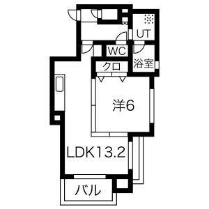 ティファーナ高宮(1LDK/8階)の間取り写真
