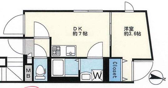 LUXE文京白山(1DK/5階)の間取り写真