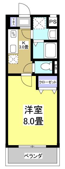 エレンシア(1K/1階)の間取り写真