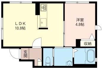グラシューズ阿佐ヶ谷(1LDK/1階)の間取り写真