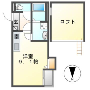 PATINA平安通(ワンルーム/2階)の間取り写真