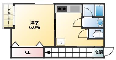 サンフォード上ヶ原(1K/2階)の間取り写真