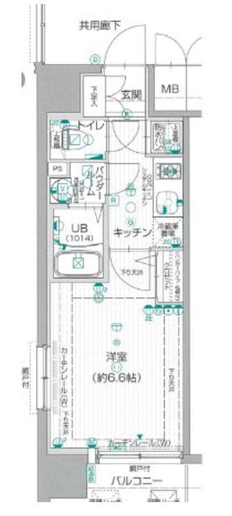 エスリード江戸堀(1K/3階)の間取り写真