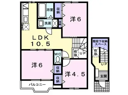 サンフローラ(3LDK/2階)の間取り写真
