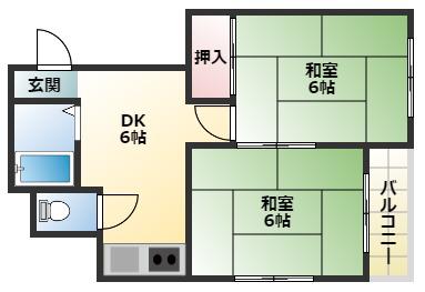 メゾン北田辺(2DK/8階)の間取り写真
