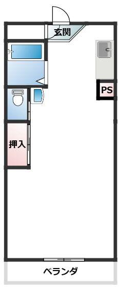 甲南サンコーポラス(ワンルーム/3階)の間取り写真