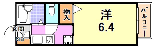 ディアス奥須磨(1K/1階)の間取り写真